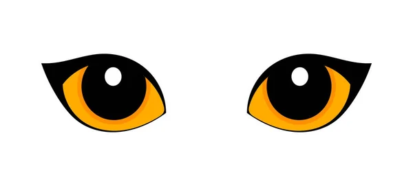 Oranžové Kočičí Oči Izolovaných Bílém Pozadí Vektorové Ilustrace — Stockový vektor
