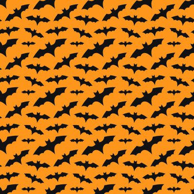 Yarasa kolonisi turuncu seamless modeli