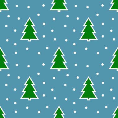 Kış mavi Noel ağaçları desen