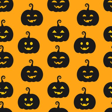 Halloween pumpkins Jack O fener Dikişsiz turuncu desen