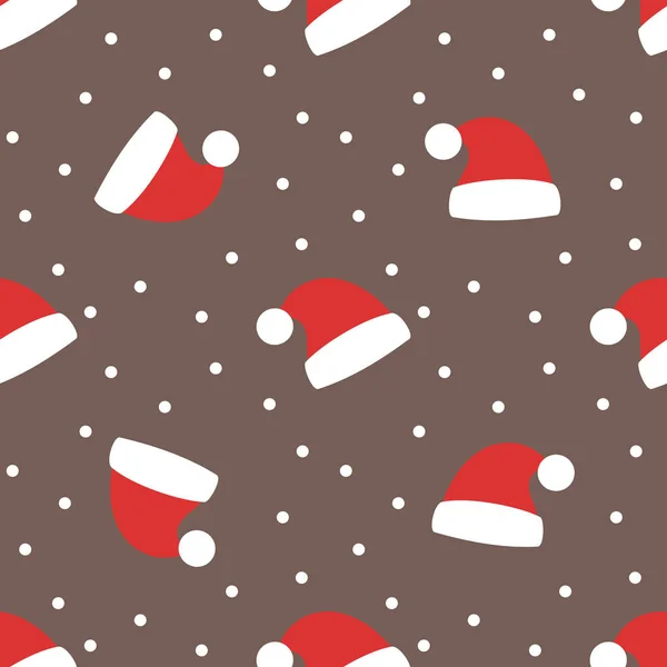 Weihnachtsmann Hut nahtlosen Urlaub Muster. — Stockvektor