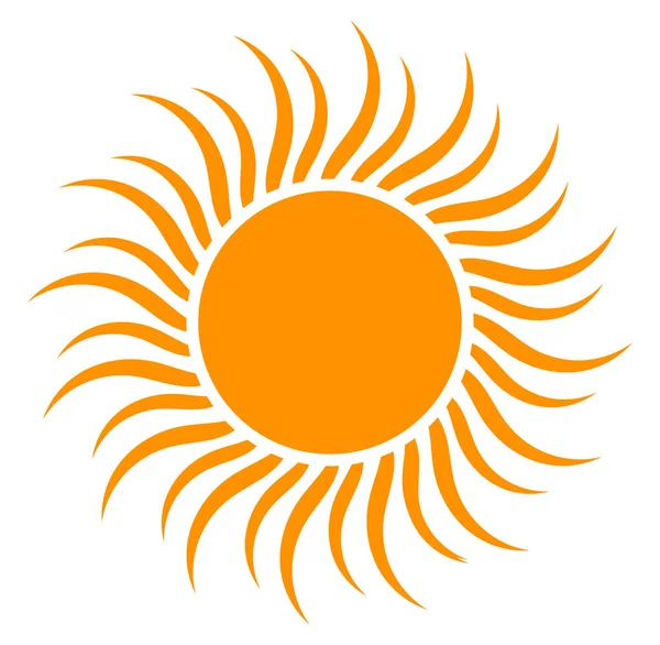 Símbolo solar naranja plano — Vector de stock