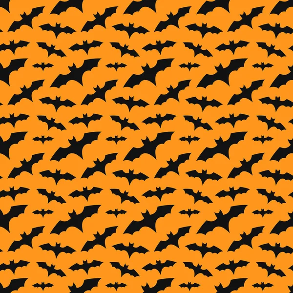 Колония летучих мышей оранжевый бесшовный рисунок — стоковый вектор