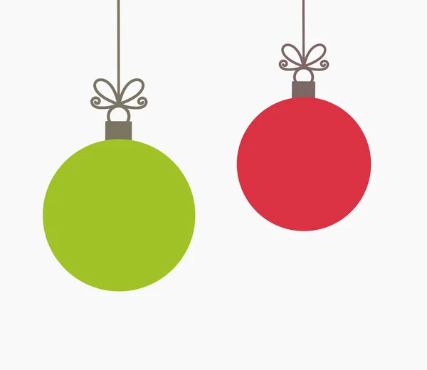 Twee kerstballen opknoping — Stockvector