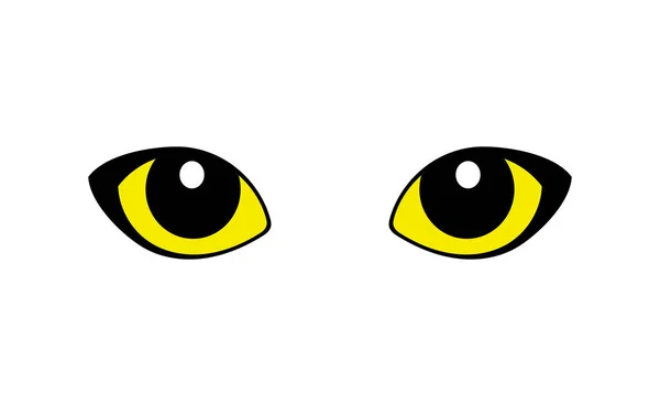 Ojos amarillos de gato aislados sobre fondo blanco — Vector de stock