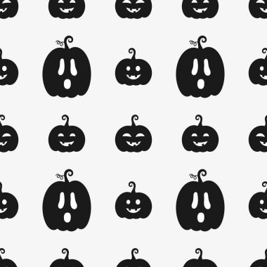 Siyah ve beyaz halloween pumpkins desen zemin