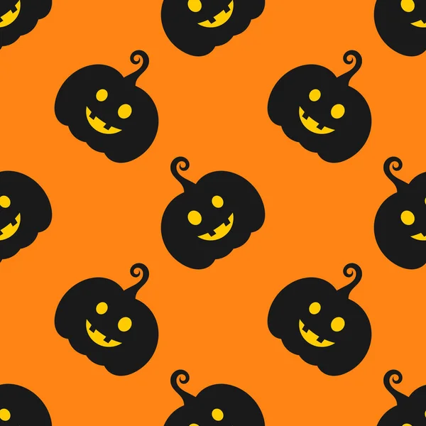 Halloween abóboras padrão laranja sem costura — Vetor de Stock