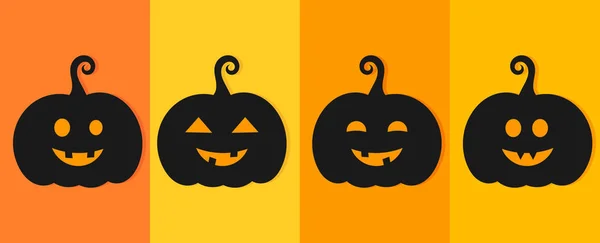 Halloween Jack O 'Lantern Calabazas — Vector de stock