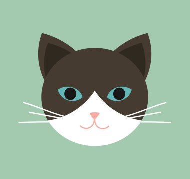 Şirin kedi surat. vektör illüstrasyonu.