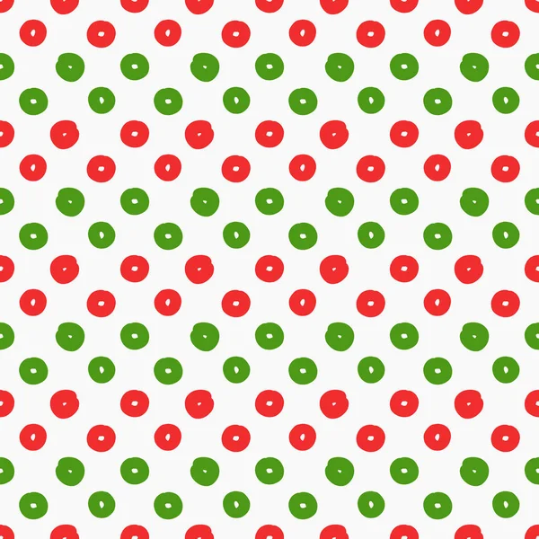 Красные Зеленые Каракули Рождественские Точки Рисунок Векторная Иллюстрация — стоковый вектор