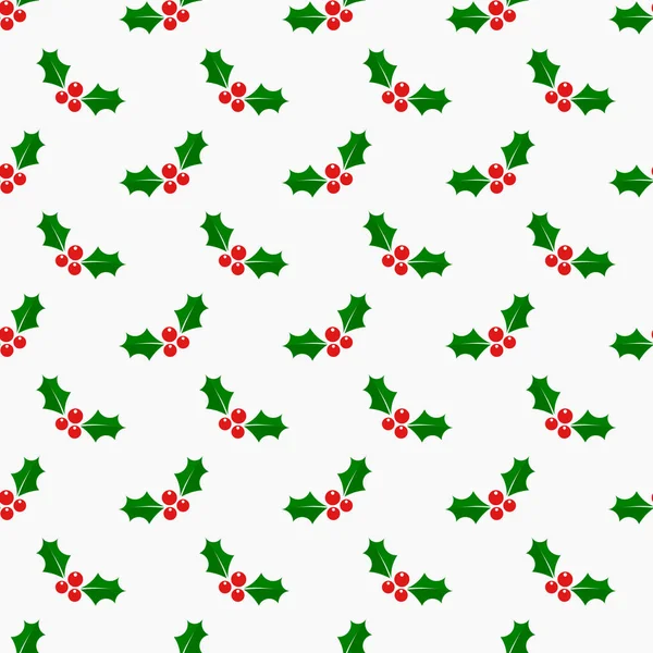 Christmas Holly Seamless Pattern Vector Illustration — Stock Vector