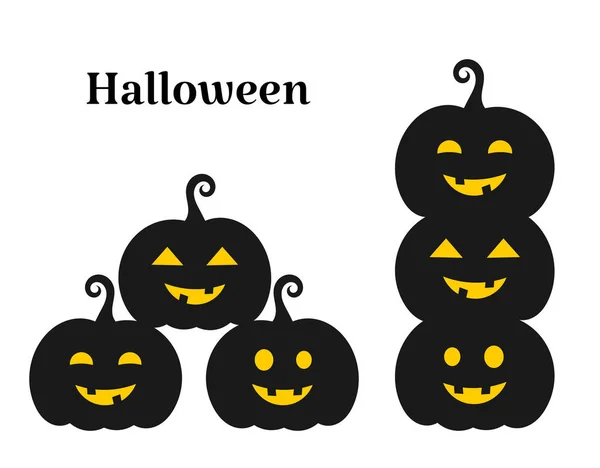 Zucche Halloween Jack Lanterne Isolate Sul Bianco Illustrazione Vettoriale — Vettoriale Stock