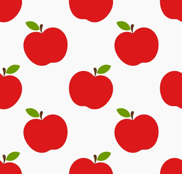 Rote Äpfel Nahtloses Muster Vektorillustration — Stockvektor