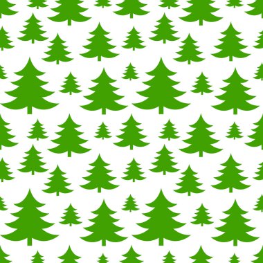 Noel ağaçları yeşil seamless modeli. Vektör çizim