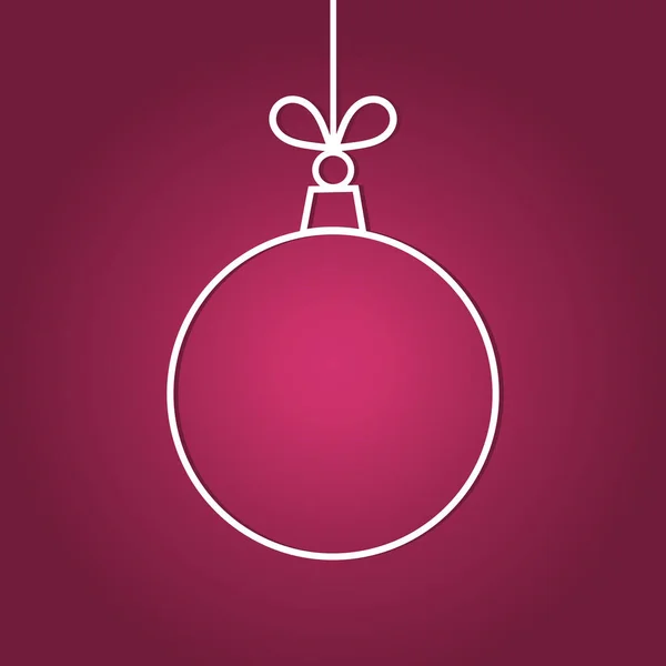 Kerst Bal Ornament Shape Van Lijn Paarse Achtergrond Vectorillustratie — Stockvector