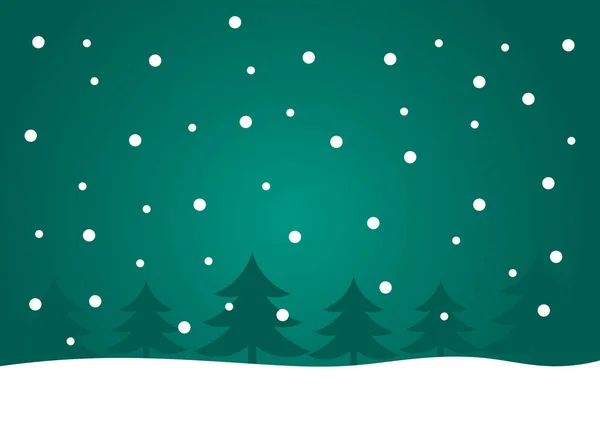Kerst Bomen Nacht Landschap Vectorillustratie — Stockvector