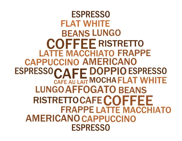 Liste Des Types Café Illustration Vectorielle Café — Image vectorielle