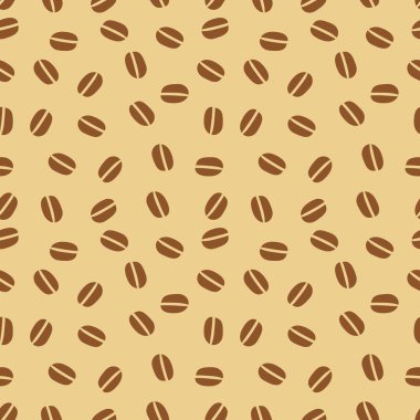 Kahve çekirdekleri tasarım deseni düz. Vektör çizim arka plan.