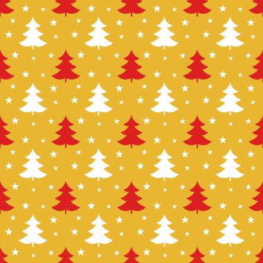 Noel ağaçları kağıt tatil desen kaydırma. Vektör çizim.