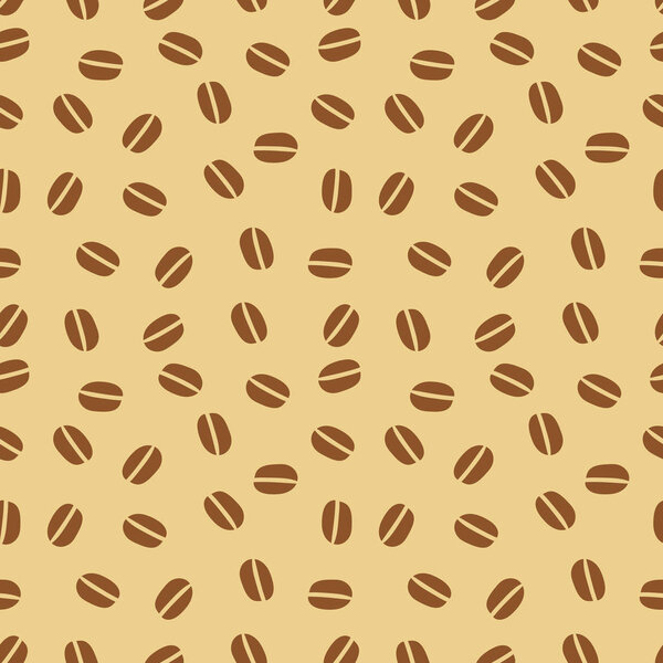 Coffee beans flat design pattern. Vector illustration background.