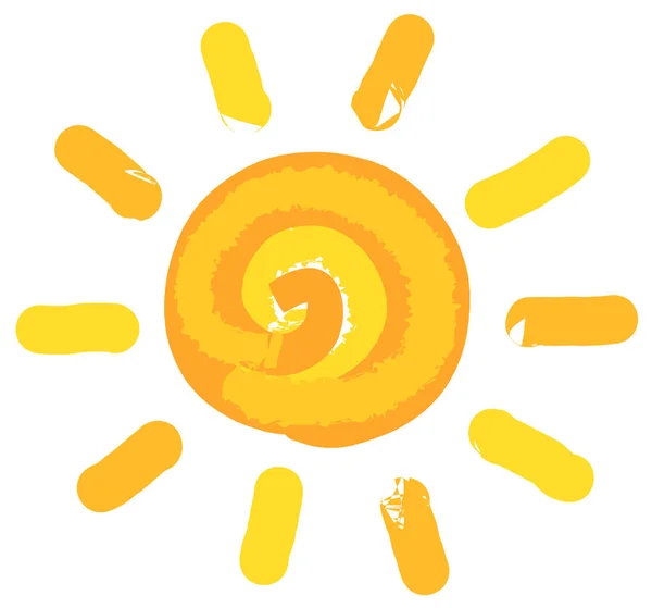塗装太陽アイコン ベクトル図 — ストックベクタ