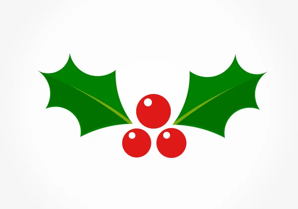 Kerst Hulst Blad Pictogram Symbool Vectorillustratie — Stockvector