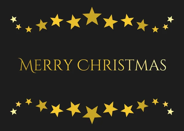 Estrelas Ouro Cartão Felicitações Natal Ilustração Vetorial — Vetor de Stock