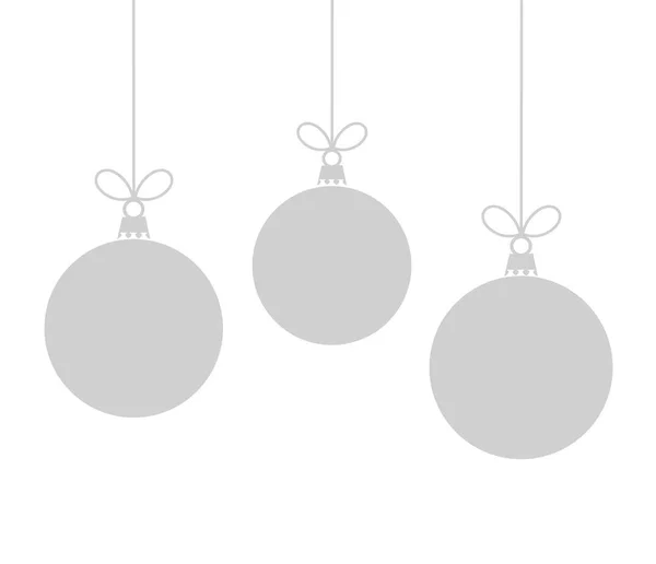 Tres Adornos Colgantes Adornos Navidad Ilustración Vectorial — Vector de stock