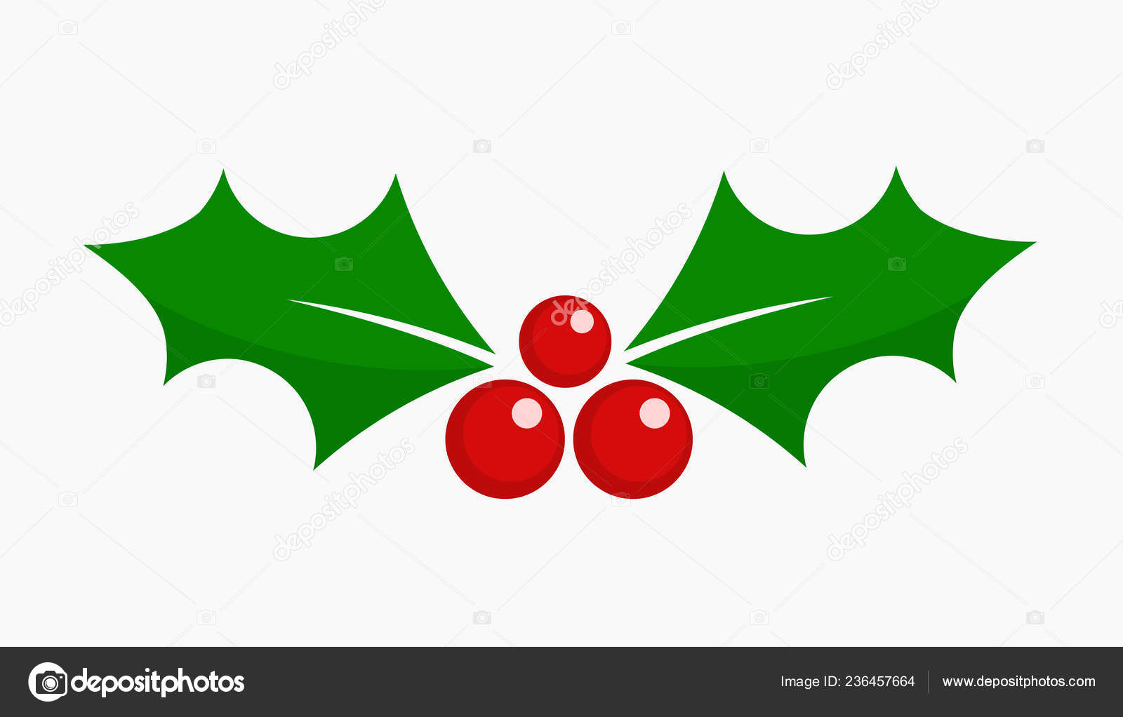 Download Christmas Holly Berry Leaf Icon Vector Illustration ...