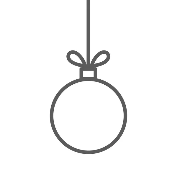 Рождественская Безделушка Висит Значок Орнамента Линии Векторная Иллюстрация — стоковый вектор