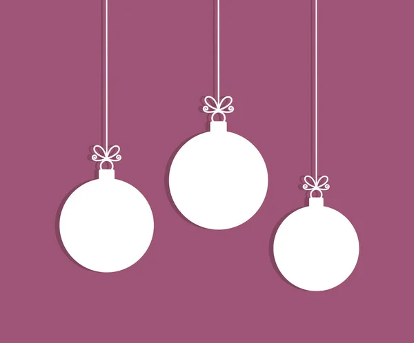 Kerstboom Ballen Opknoping Versieringen Vectorillustratie — Stockvector