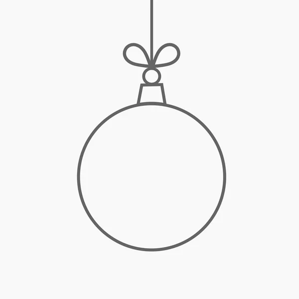 Kerstbal Opknoping Sieraad Lijn Vorm Vectorillustratie — Stockvector