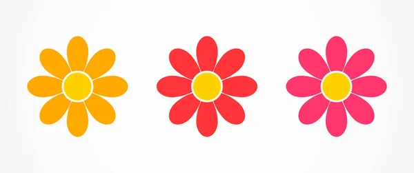 Blume Gänseblümchen Symbole Vektorillustration — Stockvektor