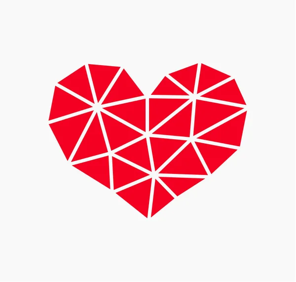 Corazón Bajo Icono Estilo Poli Ilustración Vectorial — Vector de stock