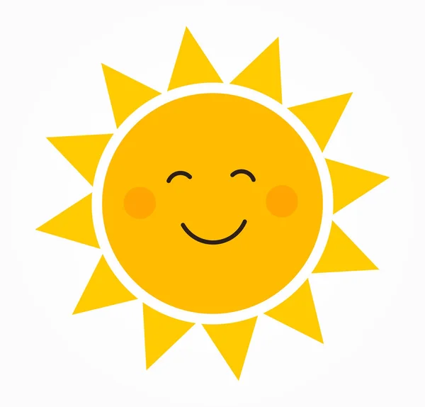 Niedlich Lächelnde Sonne Ikone Vektorillustration — Stockvektor