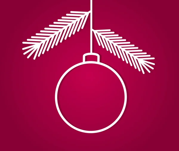 Kerstbal Opknoping Van Shape Van Lijn Van Ornament Paarse Achtergrond — Stockvector