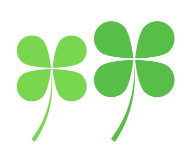 Yeşil yonca simgeler bırakır. Vektör çizim