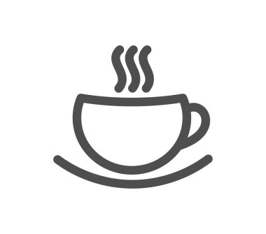 Kahve fincanı satırı simgesi. vektör çizim.