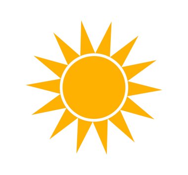 Güneş simgesi basit düz örnek