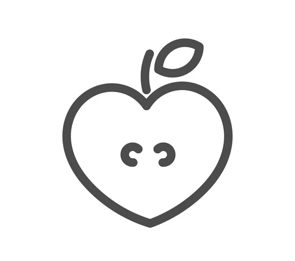 Ikona Čáry Apple Tvaru Srdce Vektorové Ilustrace — Stockový vektor