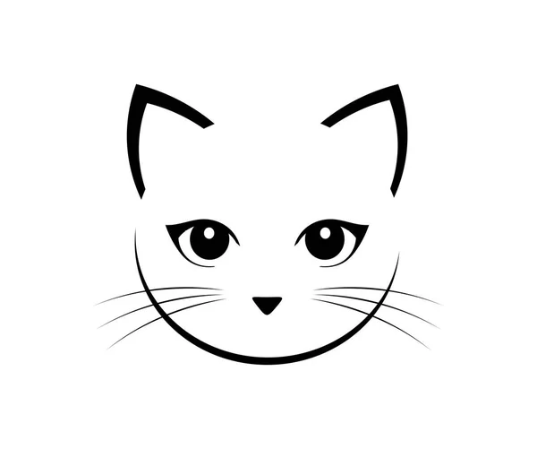 Linda Cara Gato Ilustración Vectorial — Vector de stock