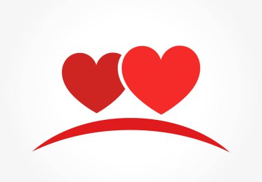 İki kalp logo veya simgesi.