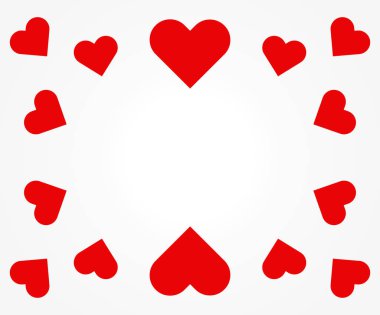 Kırmızı kalpler kenarlık çerçevesi.