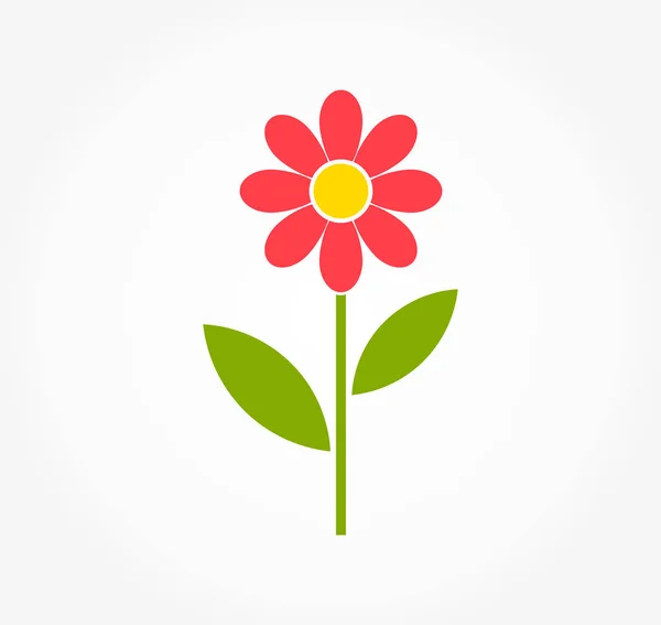 Röd blomma ikon. — Stock vektor