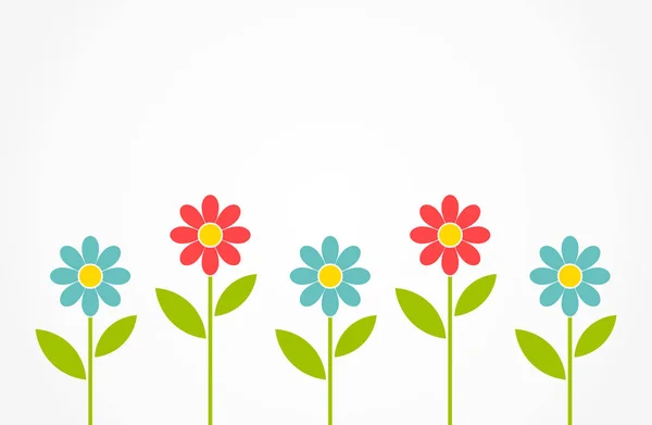 カラフルな春デイジーの花背景. — ストックベクタ