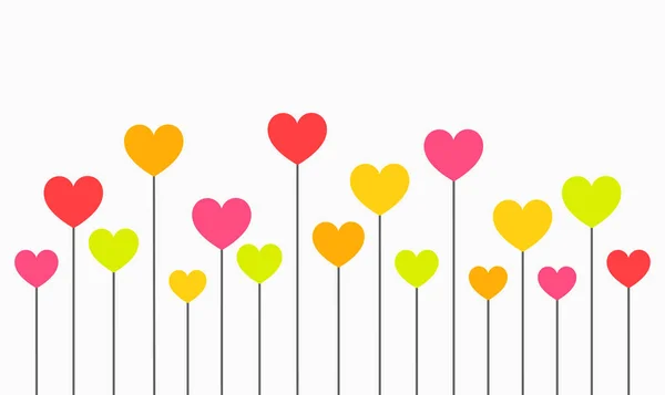 Balões de corações coloridos . — Vetor de Stock