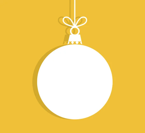 Kerst bauble white label op gouden achtergrond. — Stockvector