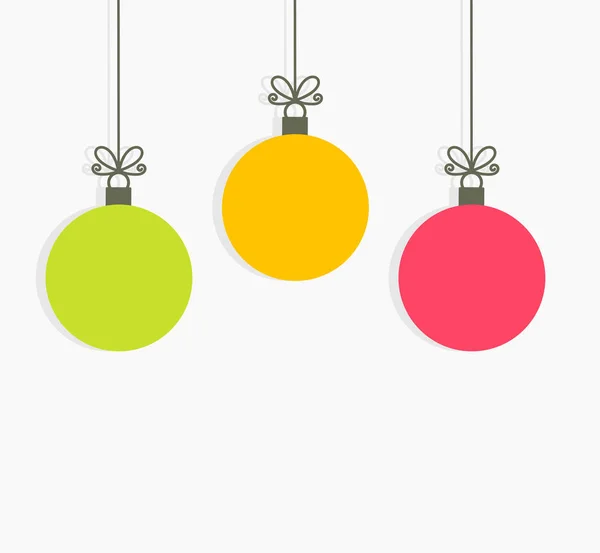 Weihnachten bunte Kugeln hängende Ornamente. — Stockvektor