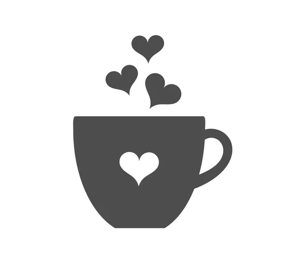 Tasse à café avec icône de coeur . — Image vectorielle