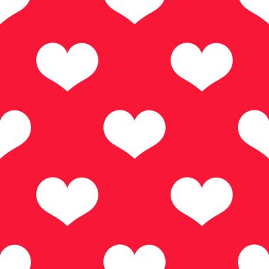 Beyaz kupa Sevgililer günü kesintisiz kırmızı desen